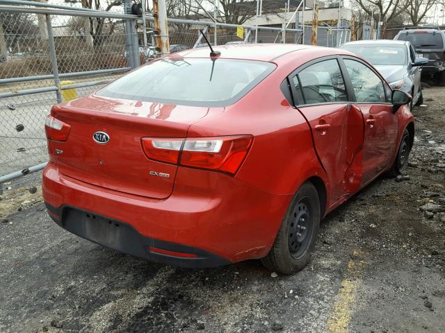 KNADN4A31C6077140 - 2012 KIA RIO EX RED photo 4