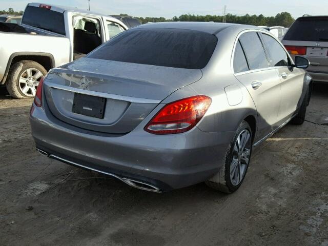 55SWF4JB9FU070282 - 2015 MERCEDES-BENZ C 300 GRAY photo 4