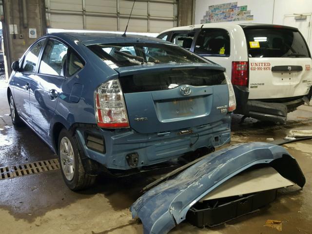 JTDKB20U797843568 - 2009 TOYOTA PRIUS BLUE photo 3