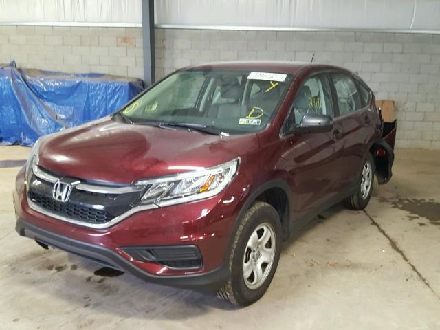 2HKRM4H39FH697553 - 2015 HONDA CR-V LX RED photo 2