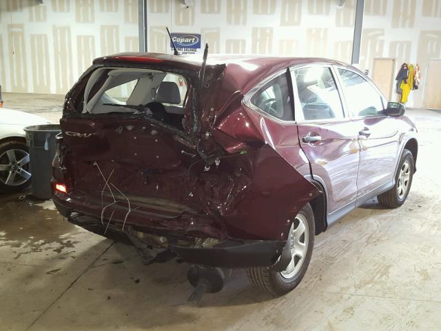 2HKRM4H39FH697553 - 2015 HONDA CR-V LX RED photo 4