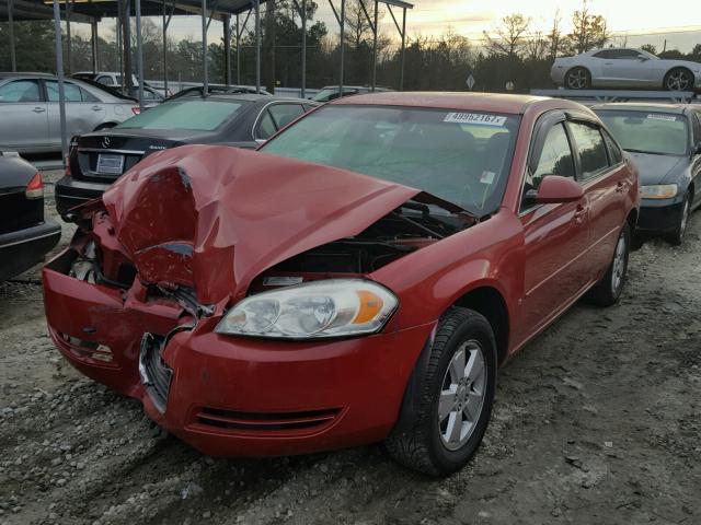 2G1WT55N589138257 - 2008 CHEVROLET IMPALA LT RED photo 2