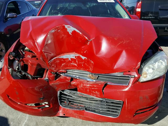 2G1WT55N589138257 - 2008 CHEVROLET IMPALA LT RED photo 7