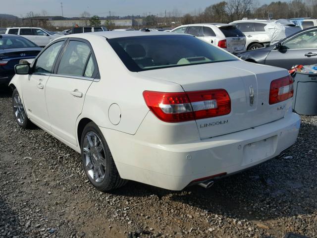 3LNHM26T38R624743 - 2008 LINCOLN MKZ WHITE photo 3