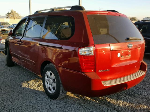 KNDMB233076123074 - 2007 KIA SEDONA EX RED photo 3