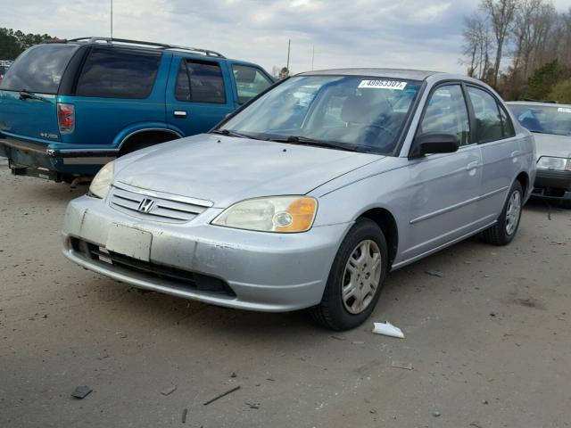 1HGES16592L078577 - 2002 HONDA CIVIC LX SILVER photo 2