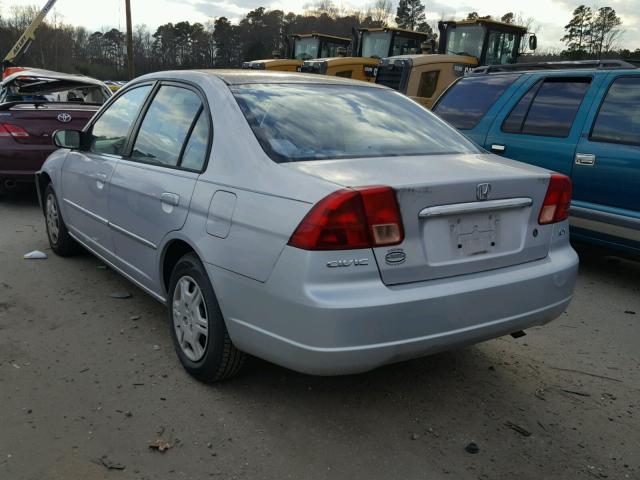 1HGES16592L078577 - 2002 HONDA CIVIC LX SILVER photo 3