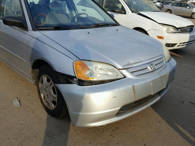 1HGES16592L078577 - 2002 HONDA CIVIC LX SILVER photo 9