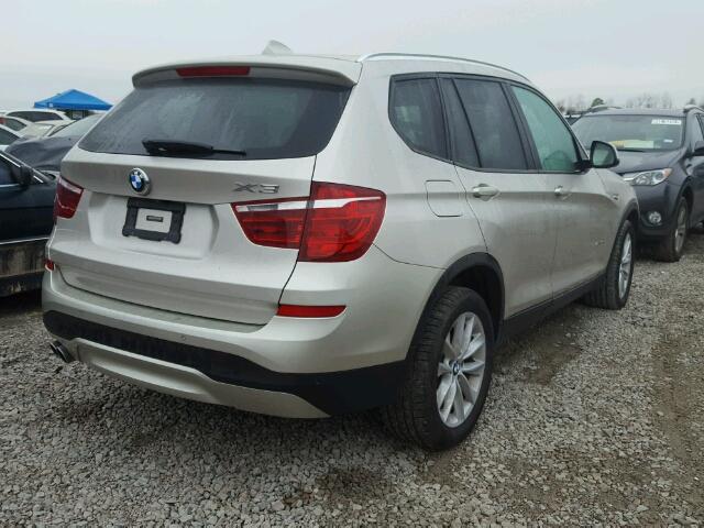 5UXWZ7C5XF0M83326 - 2015 BMW X3 SDRIVE2 Сұр фото 4