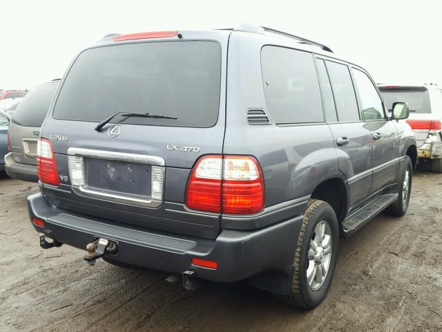 JTJHT00WX43539659 - 2004 LEXUS LX 470 GRAY photo 4