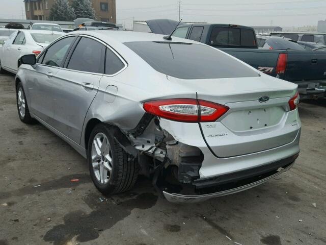 3FA6P0HR4DR257523 - 2013 FORD FUSION SE SILVER photo 3