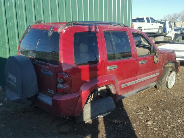 1J8GL58K55W670813 - 2005 JEEP LIBERTY LI RED photo 4