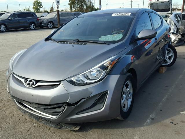 5NPDH4AE8EH463770 - 2014 HYUNDAI ELANTRA SE GRAY photo 2