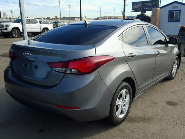 5NPDH4AE8EH463770 - 2014 HYUNDAI ELANTRA SE GRAY photo 4