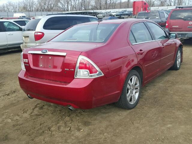 3FAHP08189R101947 - 2009 FORD FUSION SEL RED photo 4