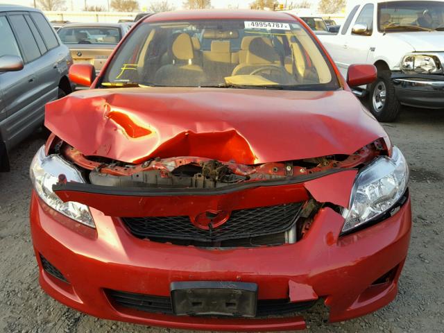 1NXBU4EEXAZ315354 - 2010 TOYOTA COROLLA BA RED photo 9