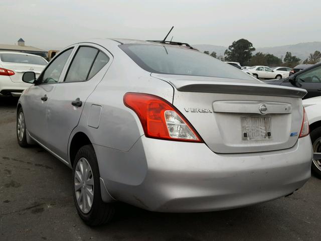 3N1CN7AP1EL818031 - 2014 NISSAN VERSA S SILVER photo 3