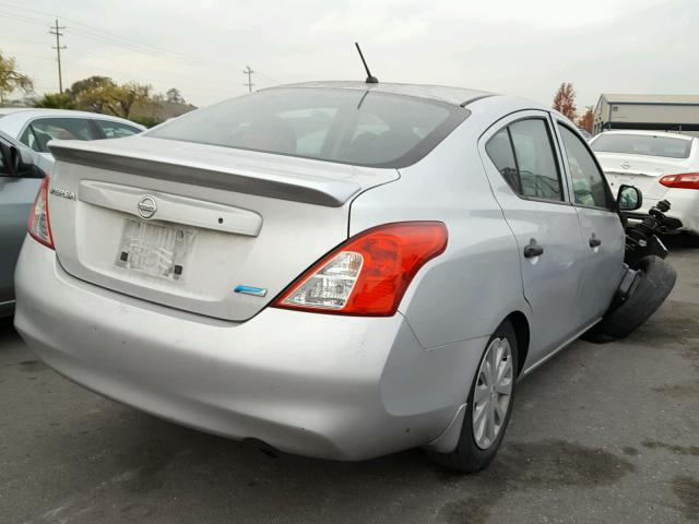 3N1CN7AP1EL818031 - 2014 NISSAN VERSA S SILVER photo 4