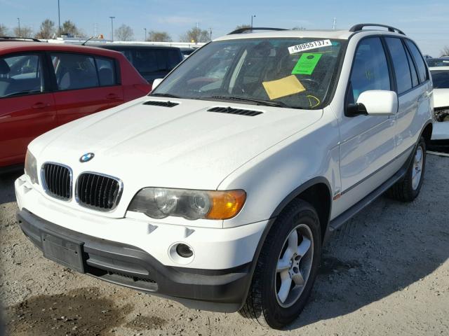 5UXFA535X2LP28842 - 2002 BMW X5 3.0I WHITE photo 2