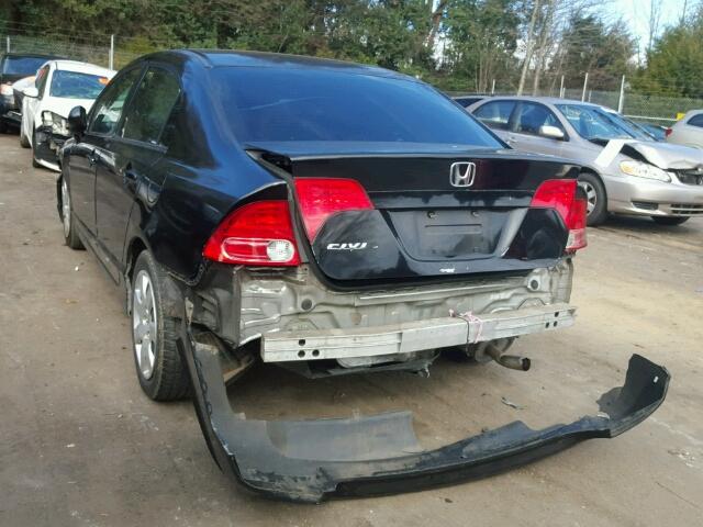 1HGFA16527L091055 - 2007 HONDA CIVIC LX BLACK photo 3