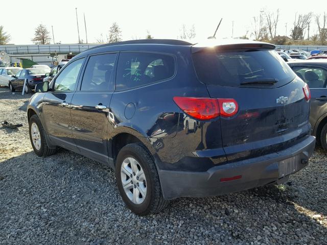 1GNKRFED4CJ373402 - 2012 CHEVROLET TRAVERSE L BLUE photo 3