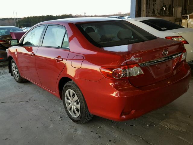 2T1BU4EE6BC672775 - 2011 TOYOTA COROLLA BA RED photo 3