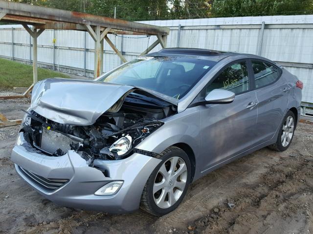 KMHDH4AEXCU363927 - 2012 HYUNDAI ELANTRA GL GRAY photo 2