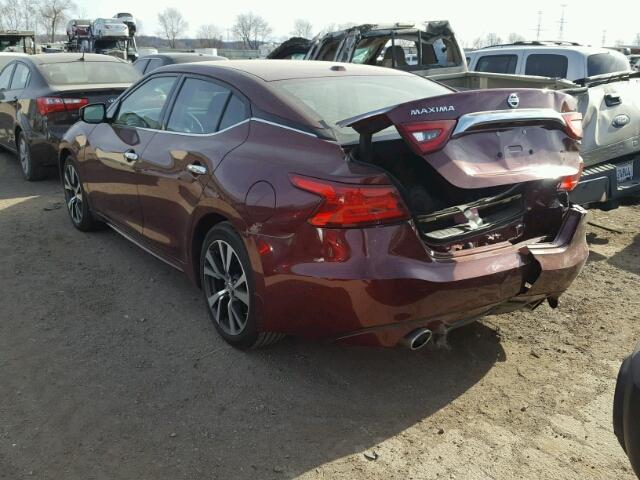 1N4AA6APXHC420171 - 2017 NISSAN MAXIMA 3.5 MAROON photo 3