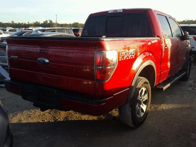 1FTFW1ETXDKF18757 - 2013 FORD F150 SUPER RED photo 4