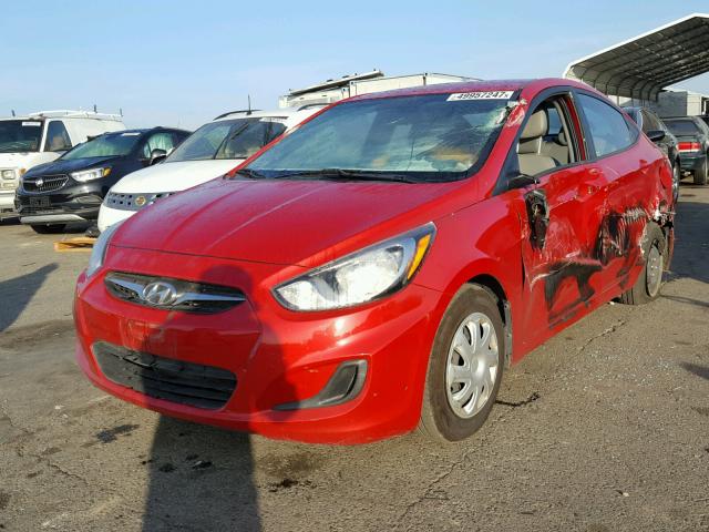 KMHCT4AE3DU543780 - 2013 HYUNDAI ACCENT GLS RED photo 2