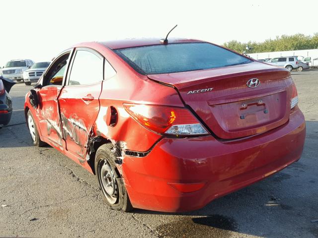 KMHCT4AE3DU543780 - 2013 HYUNDAI ACCENT GLS RED photo 3