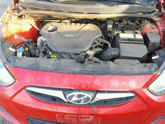 KMHCT4AE3DU543780 - 2013 HYUNDAI ACCENT GLS RED photo 7