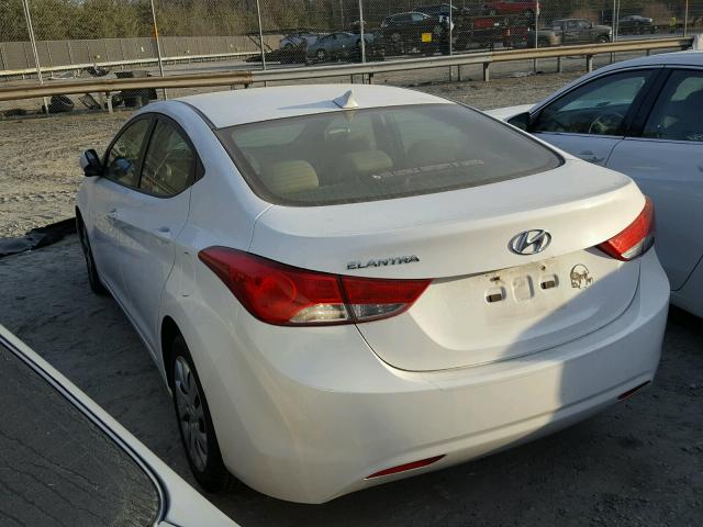 5NPDH4AE0CH143355 - 2012 HYUNDAI ELANTRA GL WHITE photo 3