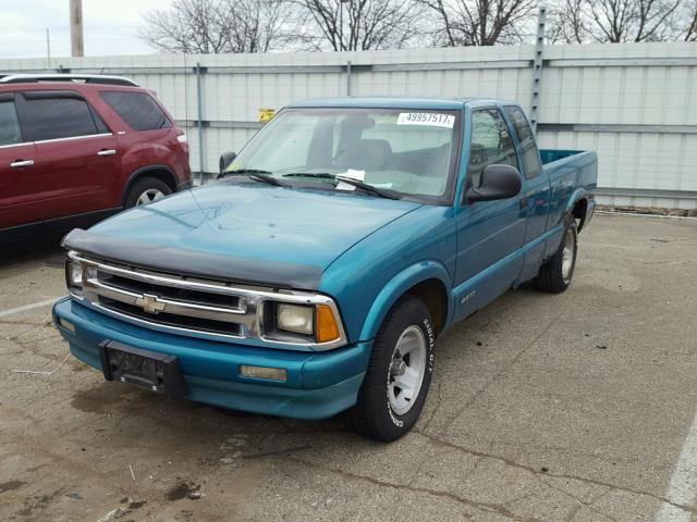 1GCCS19ZXS8183121 - 1995 CHEVROLET S TRUCK S1 TURQUOISE photo 2