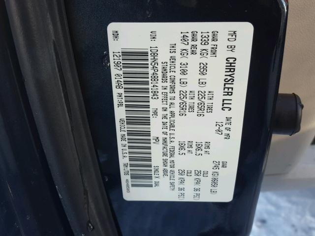 1D8HN54P48B141843 - 2008 DODGE GRAND CARA BLUE photo 10