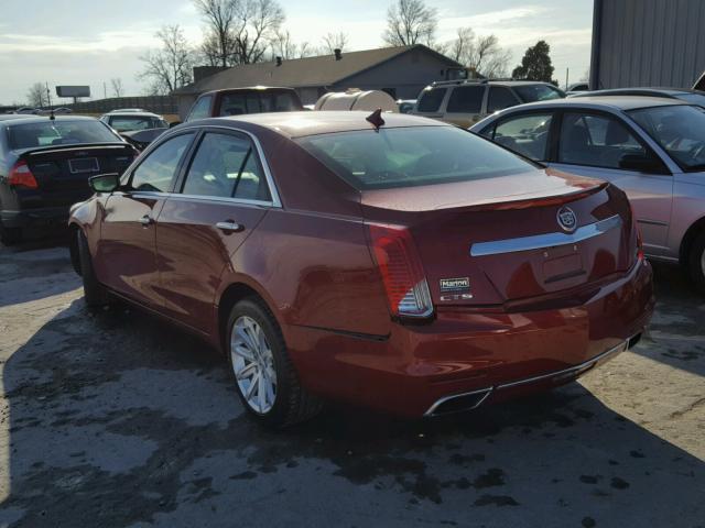 1G6AR5S38E0197752 - 2014 CADILLAC CTS LUXURY RED photo 3