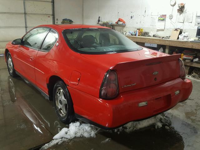2G1WW15E019138902 - 2001 CHEVROLET MONTE CARL 红色 照片 3