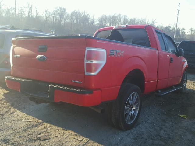 1FTFX1CF2EFB57772 - 2014 FORD F150 SUPER RED photo 4