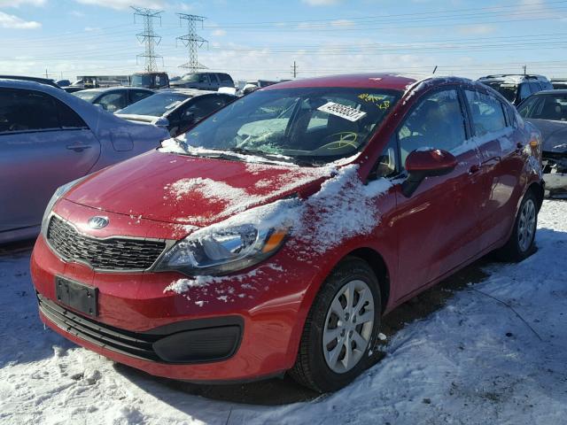 KNADM4A3XC6086342 - 2012 KIA RIO LX RED photo 2