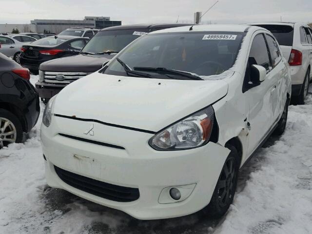 ML32A4HJXEH001081 - 2014 MITSUBISHI MIRAGE ES WHITE photo 2