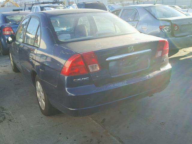 2HGES267X2H567123 - 2002 HONDA CIVIC EX 蓝色 照片 3