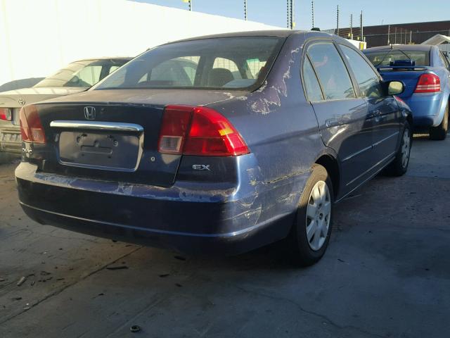 2HGES267X2H567123 - 2002 HONDA CIVIC EX 蓝色 照片 4