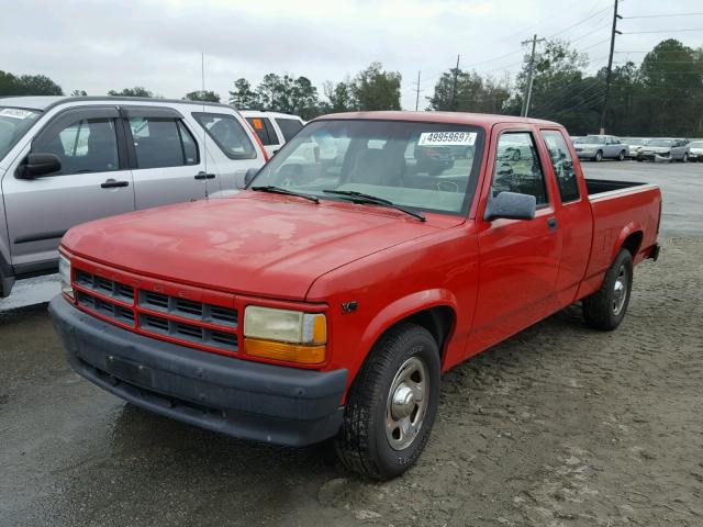 1B7GL23X4TS581456 - 1996 DODGE DAKOTA RED photo 2