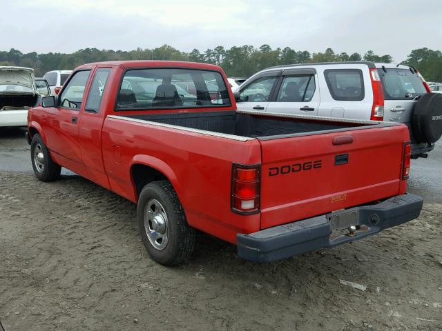 1B7GL23X4TS581456 - 1996 DODGE DAKOTA RED photo 3