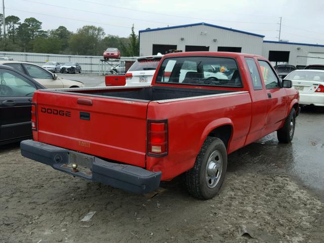 1B7GL23X4TS581456 - 1996 DODGE DAKOTA RED photo 4