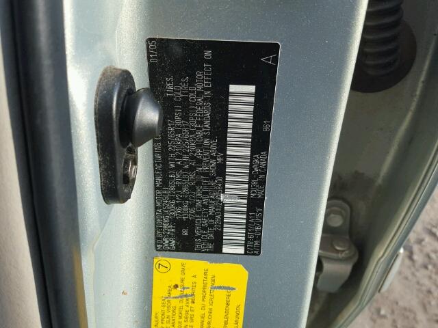 2T2HA31U25C058400 - 2005 LEXUS RX 330 SILVER photo 10