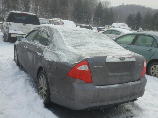 3FAHP0JA4CR334080 - 2012 FORD FUSION SEL GRAY photo 3