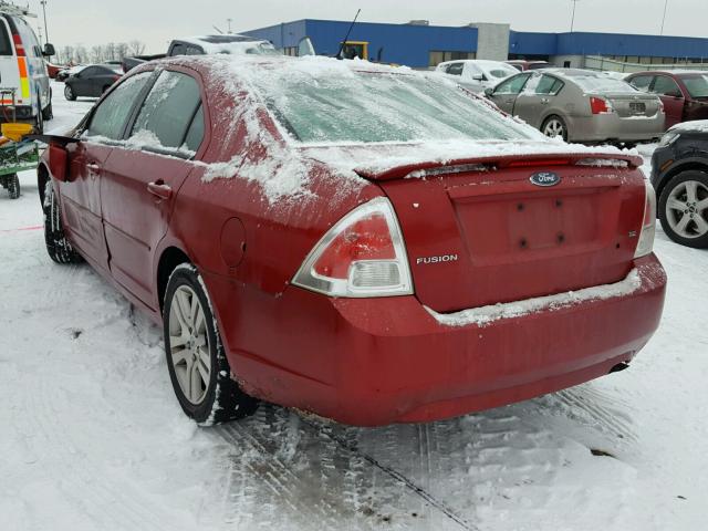 3FAHP07Z17R266212 - 2007 FORD FUSION SE BURGUNDY photo 3