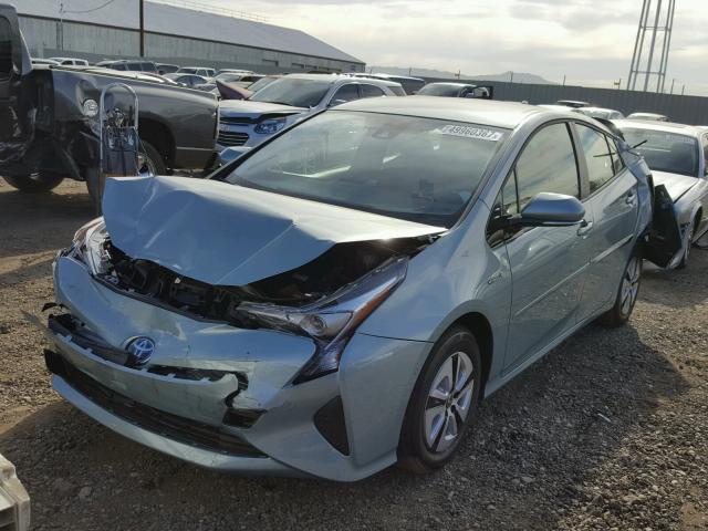 JTDKBRFU5H3579479 - 2017 TOYOTA PRIUS TEAL photo 2