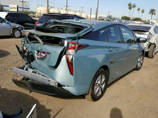 JTDKBRFU5H3579479 - 2017 TOYOTA PRIUS TEAL photo 4